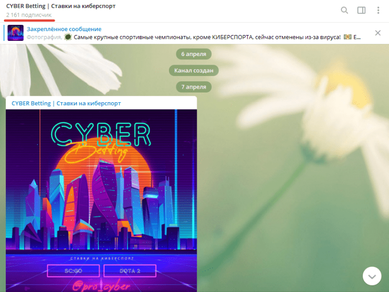 CYBER Betting: прогнозы на киберспорт в Телеграм, отзывы