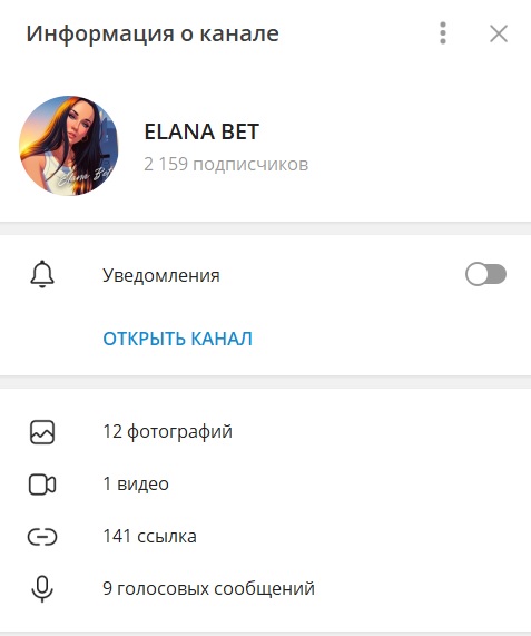 Телеграм-канал ELANA BET («Элана Бет») с прогнозами на спорт: обзор, отзывы