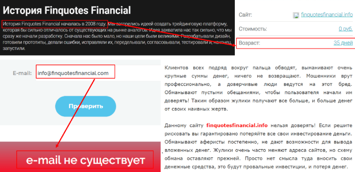 Finquotes Financial (finquotesfinancial.info) лжеброкер! Отзыв TellTrue