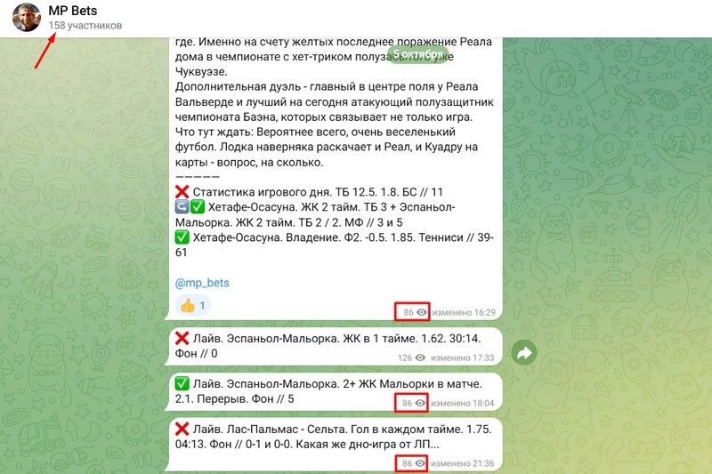 Прогнозы для ставок в Телеграмм MP Bets: результативность, отзывы